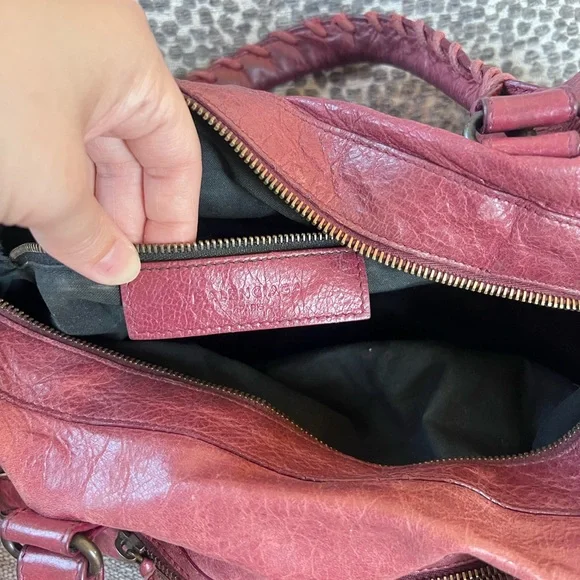 Balenciaga Vintage Motorcycle Twiggy City Burgundy Bag - Picture 7 of 11